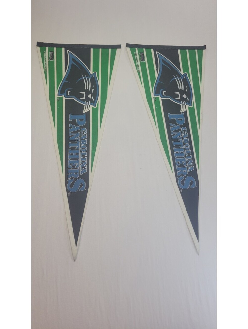 Vintage Carolina Panthers NFL Pennant Flag Set of 2